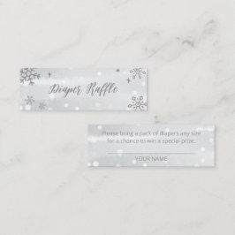 Schneeflocken Silver Gray Baby Dusche Windeln Wind Mini Visitenkarte