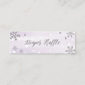 Schneeflocken Silver Gray Baby Dusche Windeln Wind Mini Visitenkarte (Vorderseite)