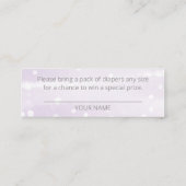 Schneeflocken Silver Gray Baby Dusche Windeln Wind Mini Visitenkarte (Rückseite)