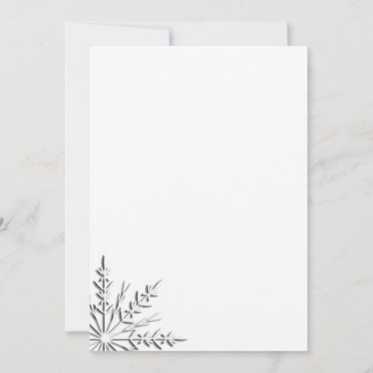 Schneeflocken Silvester Party Einladung (Rückseite)