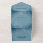 Schneeflocken Snow Blue Winter Wunderland Hochzeit All In One Einladung (Außenbereich)