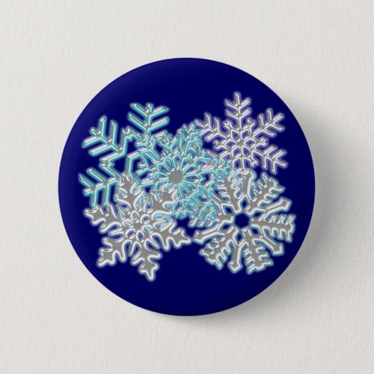 Schneeflocken snow flakes button (Vorderseite)