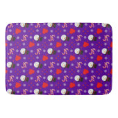 Schneeflocken Snowman Candy Canes Blue Background Badematte (Vorderseite)