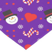 Schneeflocken Snowman Candy Canes Blue Background Kurzer Tischläufer (Ecke)