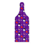 Schneeflocken Snowman Candy Canes Blue Background Schneidebrett (Vorderseite)