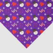 Schneeflocken Snowman Candy Canes Blue Background Seidenpapier (Ausschnitt)