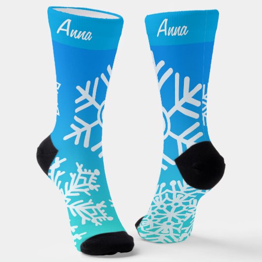 Schneeflocken Socken (Gewinkelt)