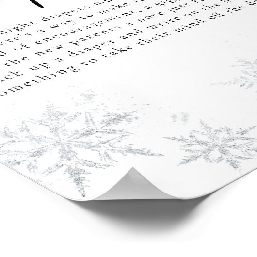 Schneeflocken Späte Nachttaucher signieren Poster (Ecke)