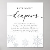 Schneeflocken Späte Nachttaucher signieren Poster (Vorne)