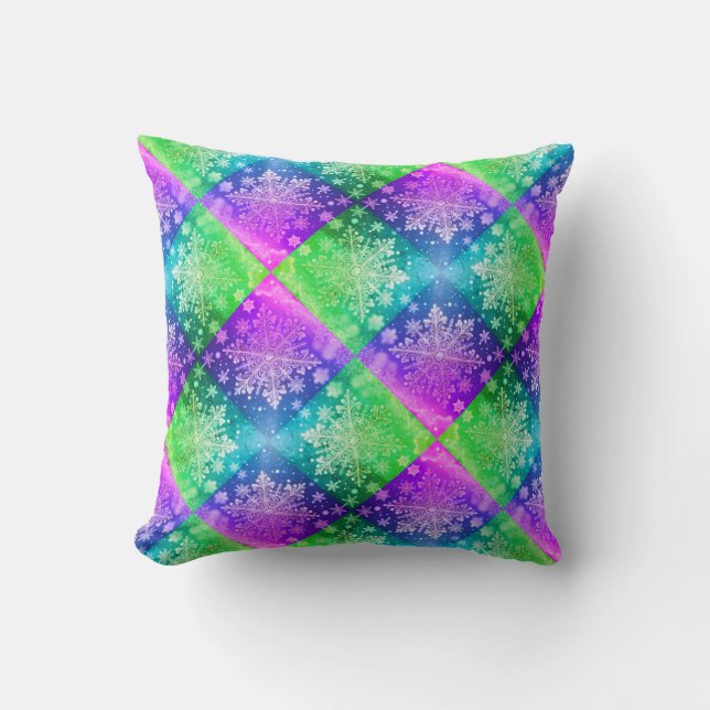 Schneeflocken / Spitzen / Miami / Greenleaf / Tilt Kissen (Vorderseite)