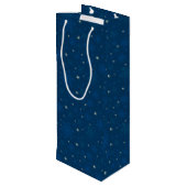 Schneeflocken & Starlight Geschenktüte Für Weinflaschen (Rückseite Schrägansicht)