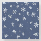 Schneeflocken Steinuntersetzer (Vorderseite)