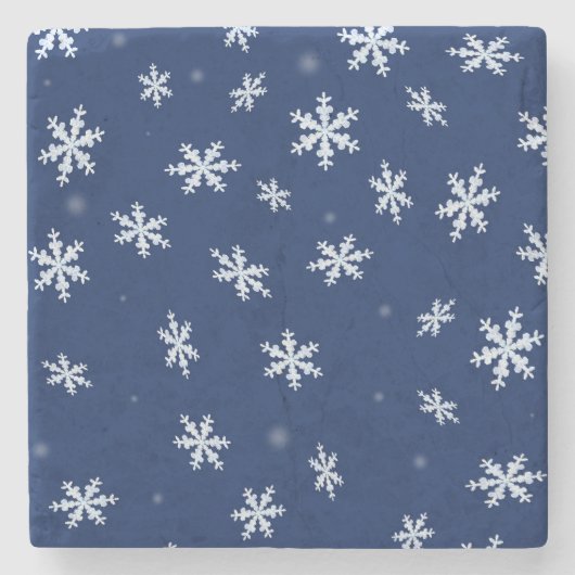 Schneeflocken Steinuntersetzer (Vorderseite)