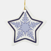 Schneeflocken-Stern-Weihnachten Keramik Ornament (Vorne)