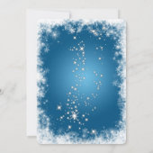 Schneeflocken, Sterne, blaues Weihnachtsgebäck Par Einladung (Rückseite)