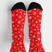 Schneeflocken Stilvolle Rote Festung Moderner Chic Socken (Oben)