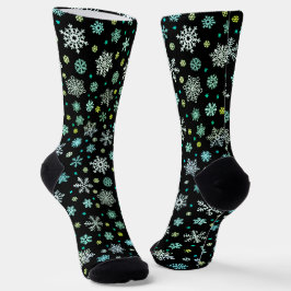 Schneeflocken Stilvolle Schwarz Moderne Elegante Socken