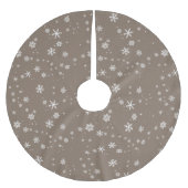 Schneeflocken Stilvolle und moderne Weihnachtsferi Polyester Weihnachtsbaumdecke (Vorderseite)