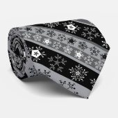 Schneeflocken Streifen grau Krawatte (Gerollt)