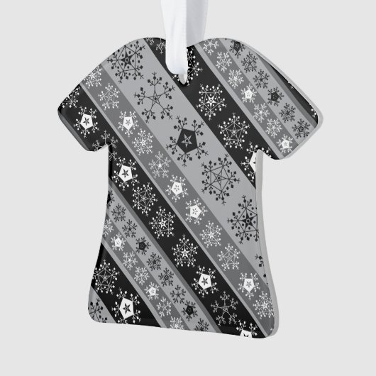 Schneeflocken Streifen grau Ornament (Vorderseite)