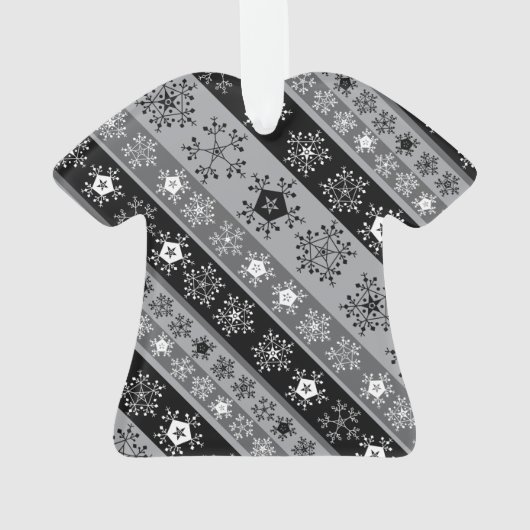 Schneeflocken Streifen grau Ornament (Rückseite)