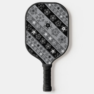 Schneeflocken Streifen grau Pickleball Schläger