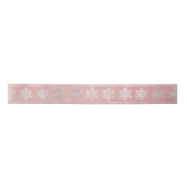 Schneeflocken Streifen Silber Rosa Rose Gold Satinband