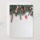 Schneeflocken, Süßigkeiten Weihnachts-Party Einladung (Rückseite)