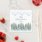 Schneeflocken Tannen Winter Baby Shower  Serviette (Beispiel)