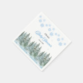 Schneeflocken Tannen Winter Baby Shower  Serviette (Ecke)