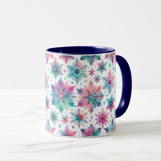 Schneeflocken Tasse (VorderseiteRechts)