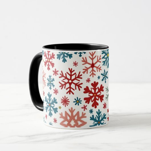 Schneeflocken Tasse (Vorderseite Links)