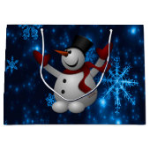 Schneeflocken, tief blau und hell Schneeflocken Sc Große Geschenktüte (Vorderseite)