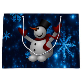 Schneeflocken, tief blau und hell Schneeflocken Sc Große Geschenktüte