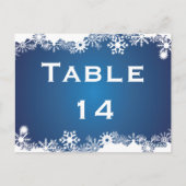 Schneeflocken-Tischnummer Postkarte (Rückseite)