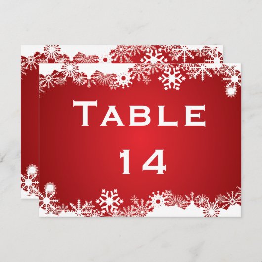 Schneeflocken-Tischnummer Postkarte (Vorne/Hinten)