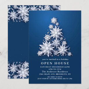 Schneeflocken Tree CHRISTMAS FERIENHAUS OFFENES HA Einladung