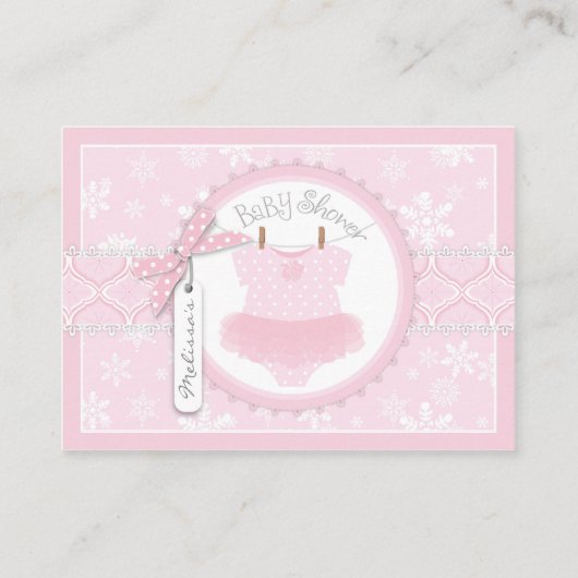 Schneeflocken Tutu Windel Bringen Sie eine Book Ca Begleitkarte (Rückseite)