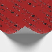 Schneeflocken Typografie Weihnachten Juli Rot Geschenkpapier (Ecke)