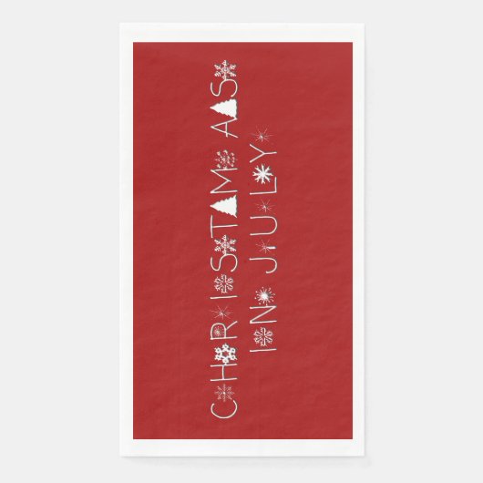 Schneeflocken Typografie Weihnachten Juli Rot Serviette (Vorderseite)