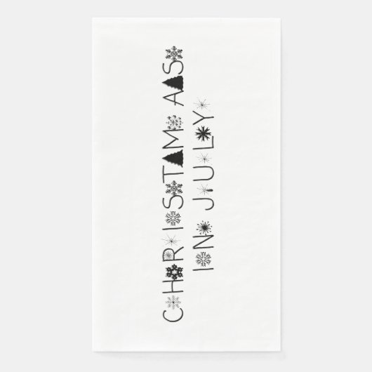 Schneeflocken Typografie Weihnachten Juli Serviette (Vorderseite)