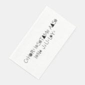Schneeflocken Typografie Weihnachten Juli Serviette (Ecke)