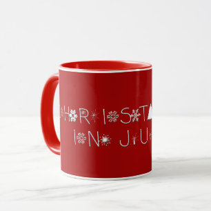 Schneeflocken Typografie Weihnachten Juli Tasse