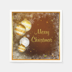 Schneeflocken u. Flitter "frohe Weihnachten " Serviette