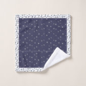 Schneeflocken u. Schneemänner Badhandtuch Set (Waschlappen)