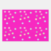 Schneeflocken Umschlagpapier 3 Flachblätter Geschenkpapier Set (Vorderseite 2)