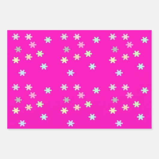 Schneeflocken Umschlagpapier 3 Flachblätter Geschenkpapier Set (Vorderseite 2)