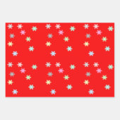 Schneeflocken Umschlagpapier 3 Flachblätter Geschenkpapier Set (Vorderseite)