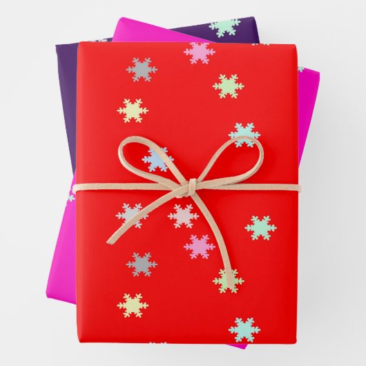 Schneeflocken Umschlagpapier 3 Flachblätter Geschenkpapier Set (Beispiel)