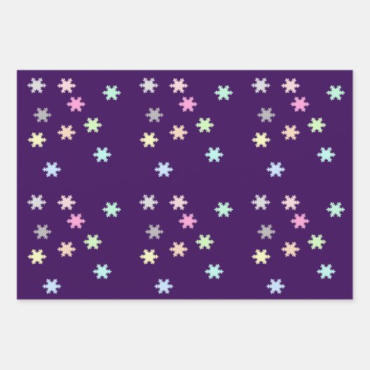 Schneeflocken Umschlagpapier 3 Flachblätter Geschenkpapier Set (Vorderseite 3)